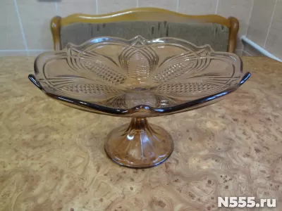 Фруктовница из карамельного стекла советская