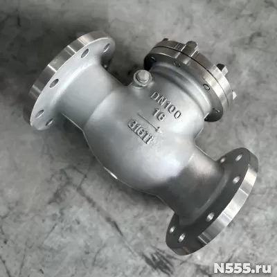 Клапан обратный поворотный фланцевый нержавеющий 316Ti Ру16