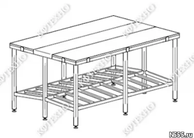 Стол разделочный на 6 рабочих мест 2900х1500х860мм КФТЕХНО (