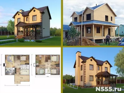 Двухэтажный каркасный дом с пятью спальнями в Пензе