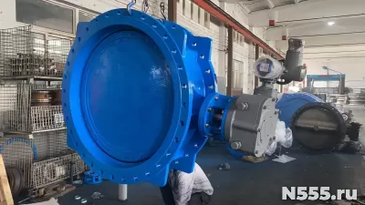 Затвор дисковый поворотный фланцевый чугунный с двойным эксц фото 1